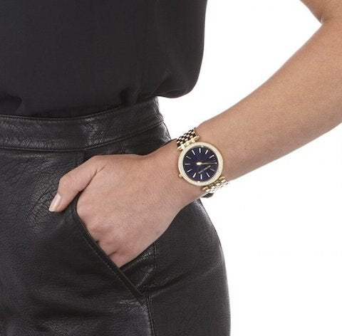 Michael Kors Darci Blue Dial Gold Steel Strap Watch for Women - MK3406 Buy Now By Michael Kors