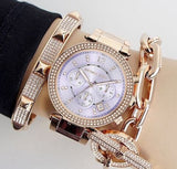 Michael Kors Parker Purple Dial Rose Gold Steel Strap Watch for Women - MK6169 Buy Now By Michael Kors