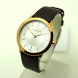 Calvin Klein Minimal White Dial Brown Leather Strap Watch for Women - K3M226G6 Buy Now By Calvin Klein