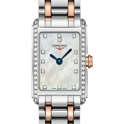 Shop Longines Dolcevita Diamonds Mother of Pearl White Dial Two Tone Steel Strap Watch for Women - L5.258.5.89.7 in USA
