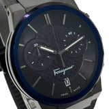 Shop Salvatore Ferragamo Sapphire Chrono Black Dial Black Rubber Strap Watch for Men - SFME00621 in USA