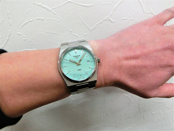 Tissot PRX Quartz Light Green Dial Silver Steel Strap Watch for Men - T137.410.11.091.01 Buy Now By Tissot