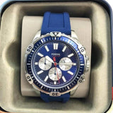 Fossil Garrett Chronograph Blue Dial Blue Rubber Strap Watch for Men - FS5709 Buy Now By Fossil