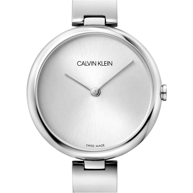 Shop Calvin Klein Wavy Silver Dial Silver Steel Strap Watch for Women - K9U23146 in USA