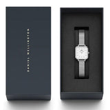 Daniel Wellington Quadro Studio White Dial Silver Mesh Bracelet Watch For Women - DW00100521