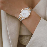 Daniel Wellington Iconic Link White Dial Two Tone Steel Strap Watch For Women - DW00100359 Buy Now By Daniel Wellington