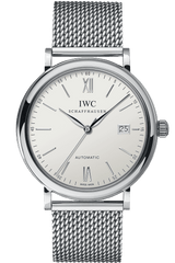 IWC Portofino Automatic White Dial Silver Mesh Bracelet Watch for Men - IW356505 Buy Now By IWC