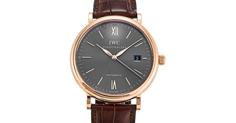 IWC Portofino Automatic Grey Dial Brown Leather Strap Watch for Men - IW356511 Buy Now By IWC