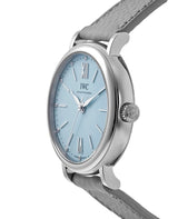 Shop IWC Portofino Automatic Blue Dial Blue Leather Strap Watch for Women - IW357416 in USA