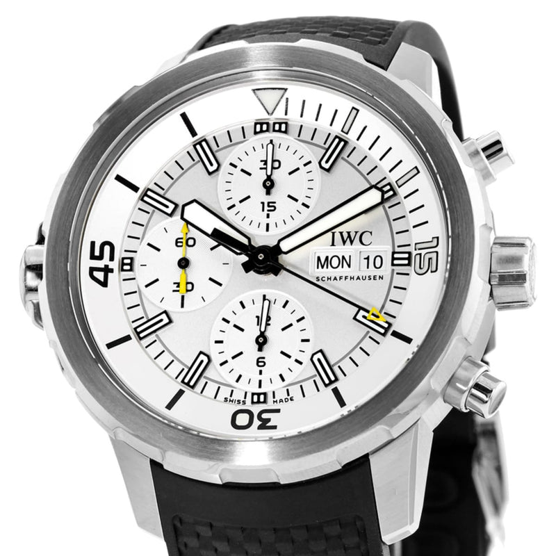 Shop IWC Aquatimer Chronograph White Dial Black Rubber Strap Watch for Men - IW376801 in USA