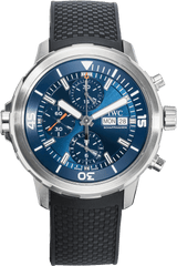 Shop IWC Aquatimer Automatic Chronograph 44mm Blue Dial Black Rubber Strap Watch for Men - IW376805 in USA
