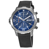 Shop IWC Aquatimer Automatic Chronograph 44mm Blue Dial Black Rubber Strap Watch for Men - IW376805 in USA