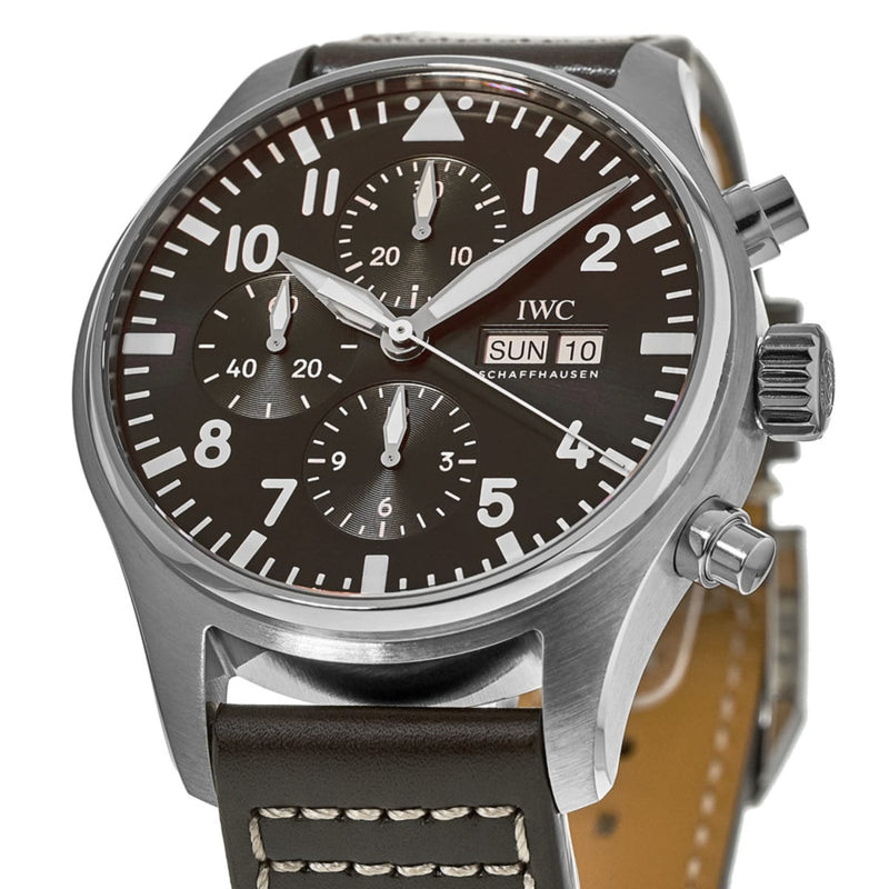 Shop IWC Pilot's Watch Chronograph Edition Brown Dial Brown Leather Strap Watch for Men - IW377713 in USA