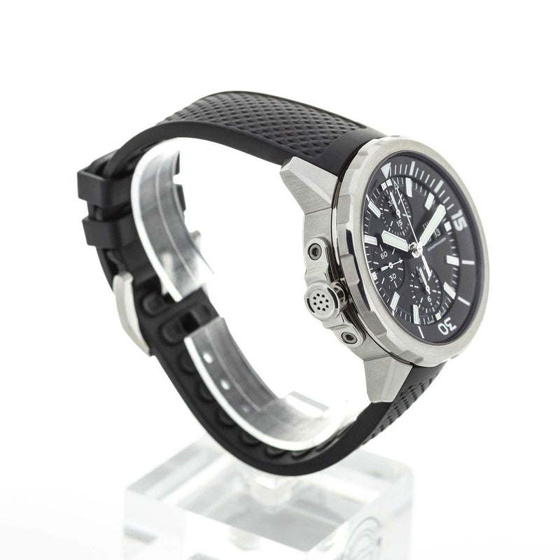 Shop IWC Aquatimer Chronograph Black Dial Black Leather Strap Watch for Men - IW376803 in USA