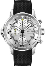 Shop IWC Aquatimer Chronograph White Dial Black Rubber Strap Watch for Men - IW376801 in USA