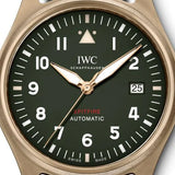 Shop IWC Pilot's Watch Automatic Spitfire Green Dial Brown Leather Strap Watch for Men - IW326802 in USA