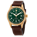 Shop IWC Pilot's Watch Automatic Spitfire Green Dial Brown Leather Strap Watch for Men - IW326802 in USA
