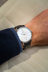 IWC Portofino Automatic White Dial Black Leather Strap Watch for Men - IW356501