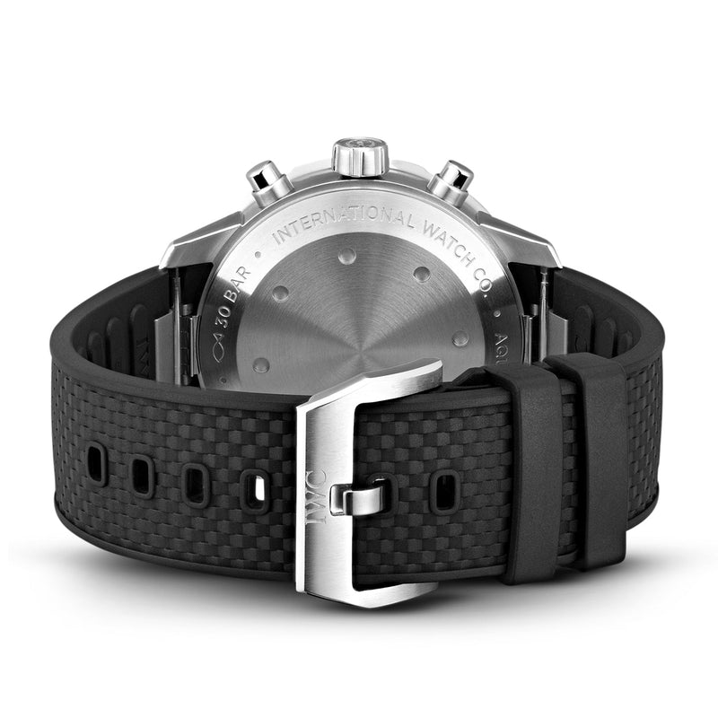 Shop IWC Aquatimer Chronograph Black Dial Black Leather Strap Watch for Men - IW376803 in USA