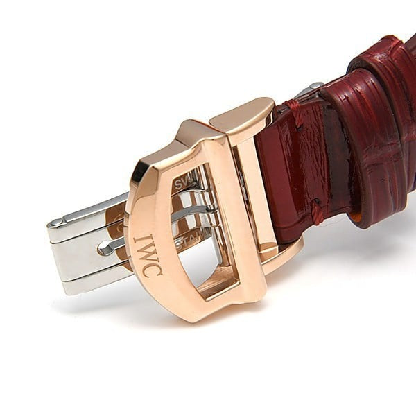 Shop IWC Portofino Automatic Silver Dial Red Leather Strap Watch for Women - IW357401 in USA