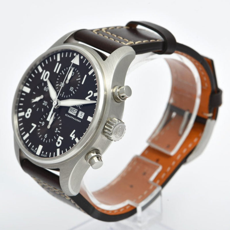 Shop IWC Pilot's Watch Chronograph Edition Brown Dial Brown Leather Strap Watch for Men - IW377713 in USA