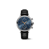 IWC Portofino Chronograph Blue Dial Black Leather Strap Watch for Men - IW391036 Buy Now By IWC