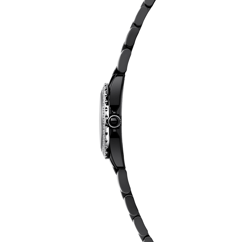 Chanel J12 Diamonds Ceramic Black Dial Black Steel Strap Watch for Women - J12 H2571