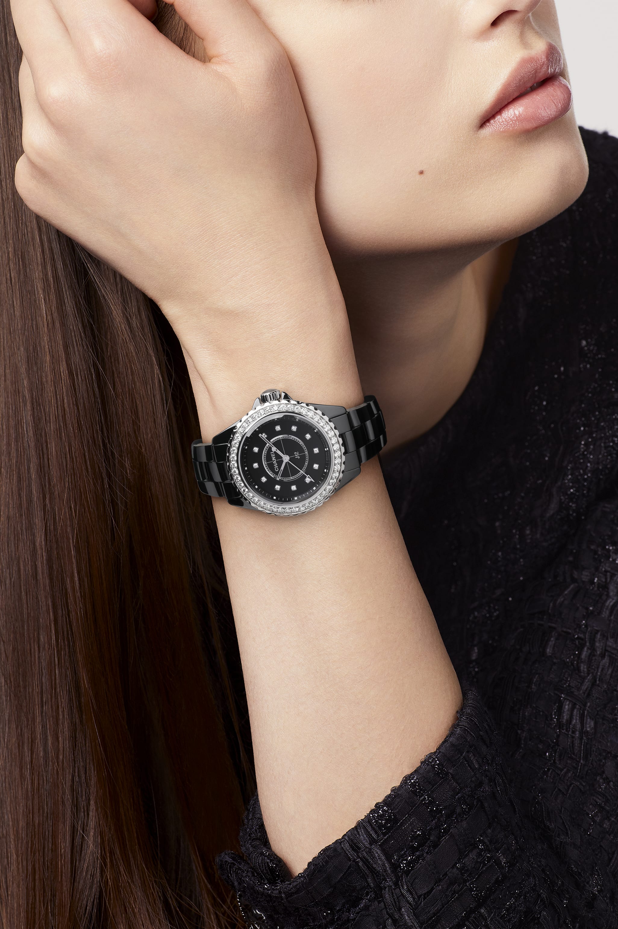 Chanel J12 Quartz Diamond Black Dial Black Steel Strap Watch for Women - J12 H6419