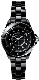 Chanel J12 Quartz Diamonds Black Dial Black Steel Strap Watch for Women - J12 H5701 Buy Now By Chanel