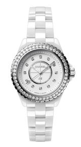 Chanel J12 Quartz Diamonds White Dial White Steel Strap Watch for Women - J12 H6418