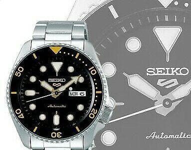 Seiko 5 Sports Automatic Black Dial Silver Steel Strap Watch For Men - SRPD57K1 Buy Now By Seiko