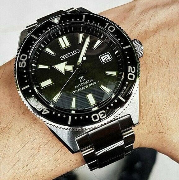 Shop Seiko Prospex Automatic Diver Black Dial Silver Steel Strap Watch For Men - SPB051J1 in USA