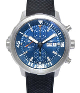 Shop IWC Aquatimer Automatic Chronograph 44mm Blue Dial Black Rubber Strap Watch for Men - IW376805 in USA