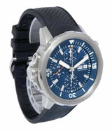 Shop IWC Aquatimer Automatic Chronograph 44mm Blue Dial Black Rubber Strap Watch for Men - IW376805 in USA