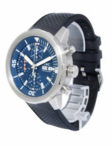 Shop IWC Aquatimer Automatic Chronograph 44mm Blue Dial Black Rubber Strap Watch for Men - IW376805 in USA