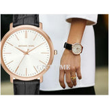 Michael Kors Jaryn Quartz White Dial Black Leather Strap Watch For Women - MK2472 Buy Now By Michael Kors