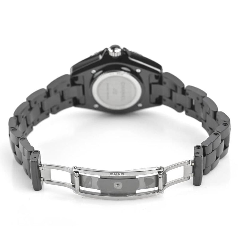 Chanel J12 Quartz Diamond Black Dial Black Steel Strap Watch for Women - J12 H6419