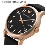 Shop Emporio Armani Luigi Quartz Black Dial Black Rubber Strap Watch For Men - AR11097 in USA
