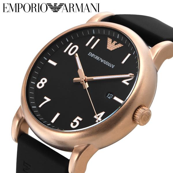 Shop Emporio Armani Luigi Quartz Black Dial Black Rubber Strap Watch For Men - AR11097 in USA