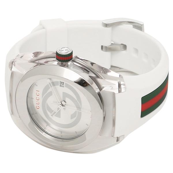 Shop Gucci SYNC XXL White Dial White Rubber Strap Watch For Men - YA137102 in USA
