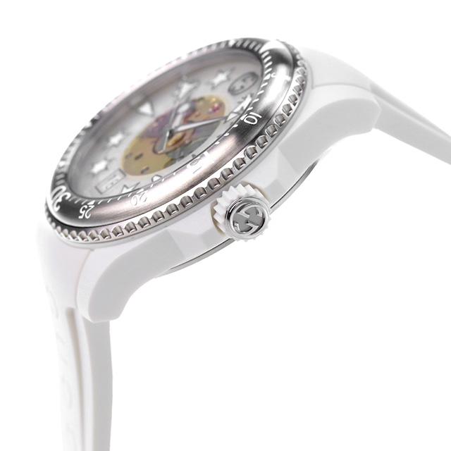 Shop Gucci Dive Automatic Transparent Dial White Rubber Strap Watch For Men - YA136343 in USA