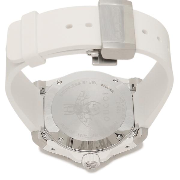 Shop Gucci Dive Quartz White Dial White Rubber Strap Watch For Men - YA136337 in USA