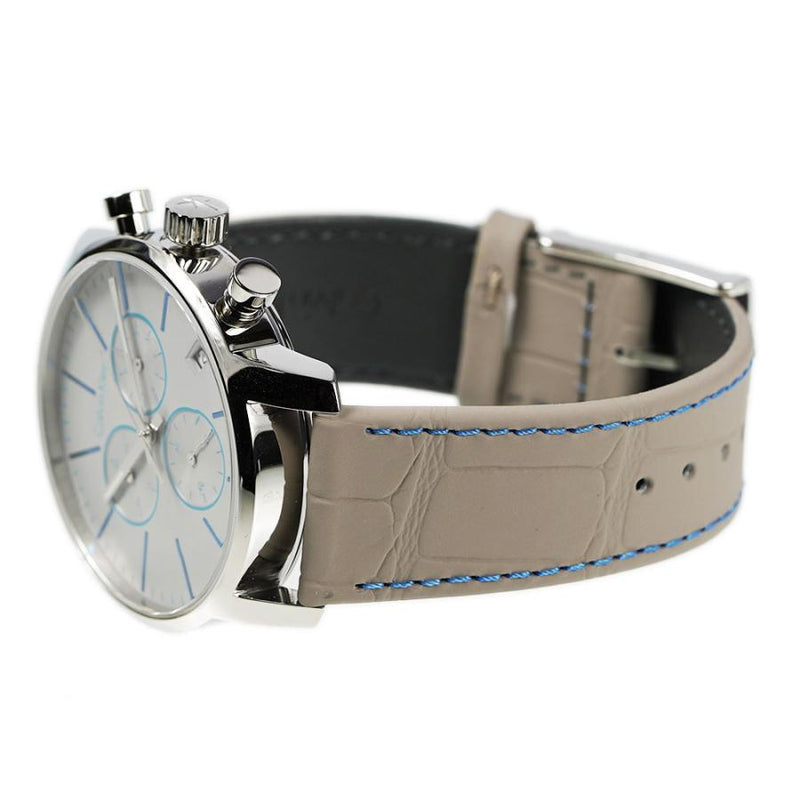 Calvin Klein City Chronograph White Dial White Leather Strap Watch for Men - K2G271Q4 Buy Now By Calvin Klein