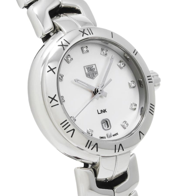Shop Tag Heuer Link Diamonds Mother of Pearl Dial Silver Steel Strap Watch for Women - WAT1417.BA0954 in USA