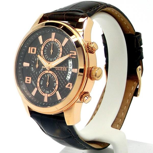 Guess Exec Chronograph Brown Dial Brown Leather Strap Watch For Men - W0076G4 Buy Now By Guess