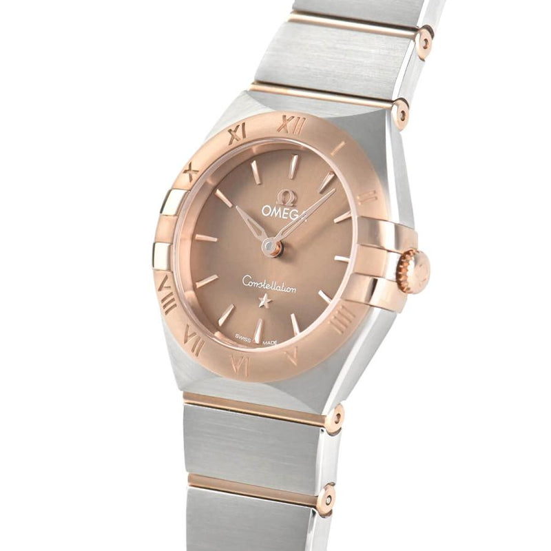 Shop Omega Constellation Quartz Brown Dial Silver Steel Strap Watch for Women - 131.20.25.60.13.001 in USA