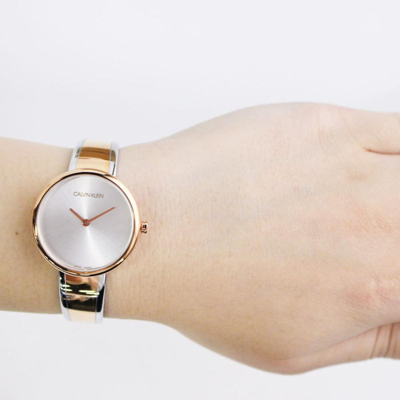Calvin Klein Seduce Silver Dial Two Tone Steel Strap Watch for Women - K4E2N61X Buy Now By Calvin Klein