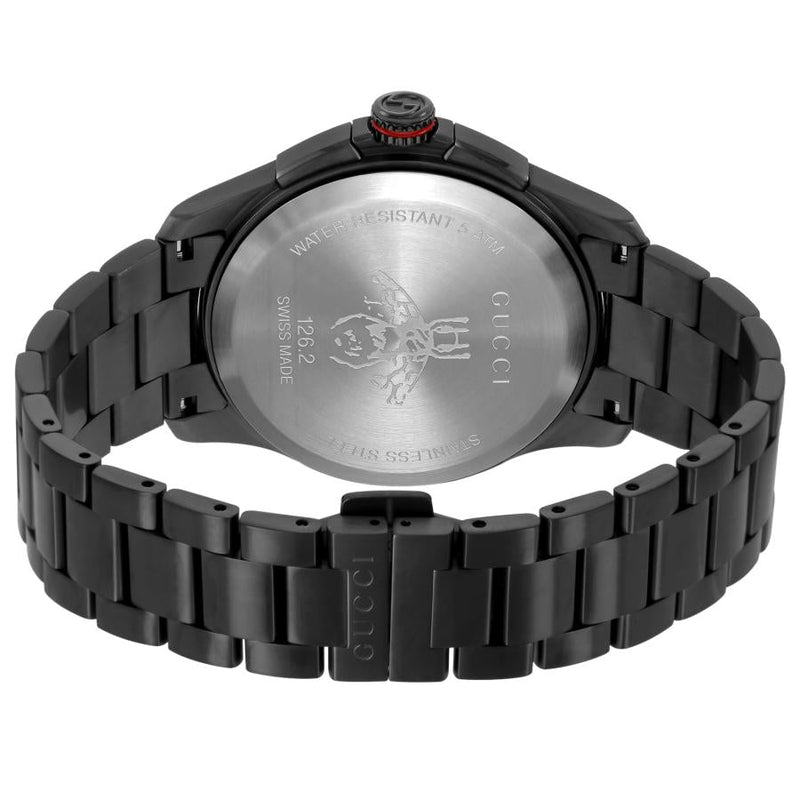 Shop Gucci G Timeless Quartz Black Dial Black Steel Strap Watch for Men - YA126270 in USA