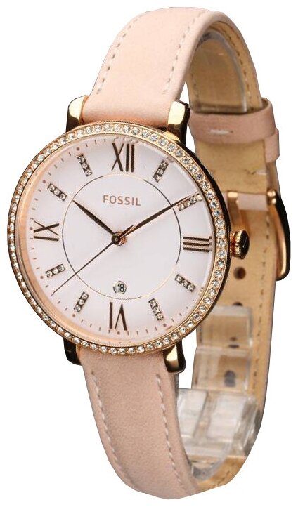 Shop Fossil Jacqueline White Dial Pink Leather Strap Watch for Women - ES4303 in USA