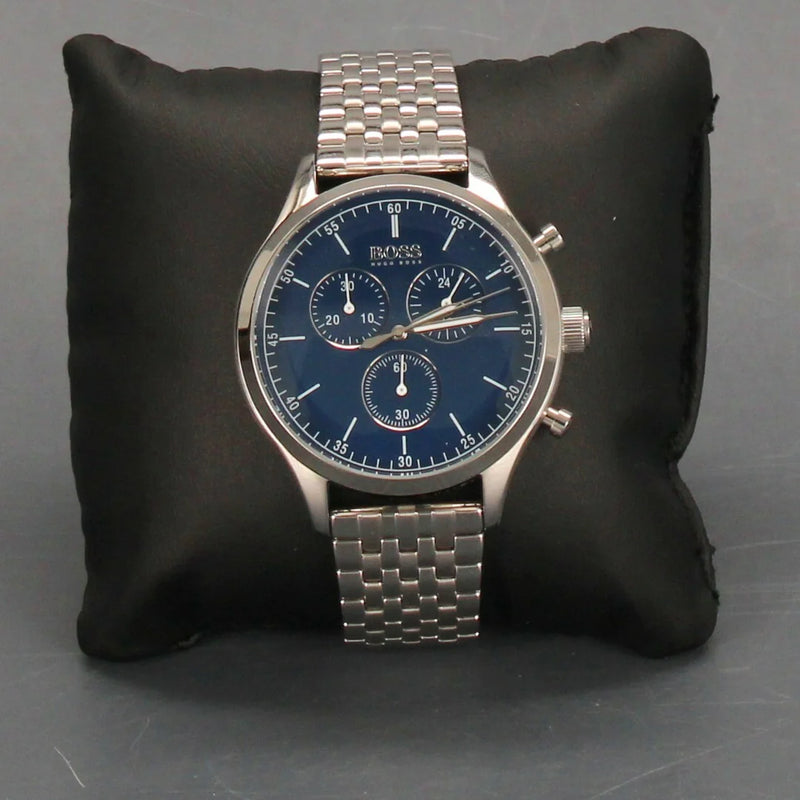 Shop Hugo Boss Companion Blue Dial Silver Steel Strap Watch for Men - 1513653 in USA